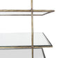 59" Antiqued Gold And Clear Iron and Glass Five Tier Etagere Bookcase