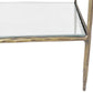 59" Antiqued Gold And Clear Iron and Glass Five Tier Etagere Bookcase