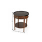 26" Medium Brown Manufactured Wood Round End Table With Drawer And Shelf