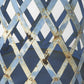 17" Rustic Blue Iron Lattice Round Top End Table