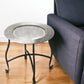 14" Black And Silver Aluminum Round End Table