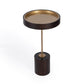 22" Black And Rosegold Solid Wood Round End Table