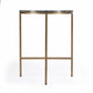 23" Brass And Gray Marble Round End Table