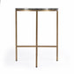 23" Brass And Gray Marble Round End Table