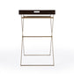 27" Gold And Walnut Solid Wood Rectangular End Table