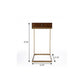 27" Natural Brown Solid And Manufactured Wood Square End Table With Drawer