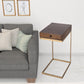 27" Natural Brown Solid And Manufactured Wood Square End Table With Drawer