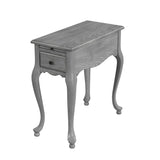 25" Gray Solid And Manufactured Wood Rectangular End Table With Drawer
