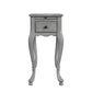 25" Gray Solid And Manufactured Wood Rectangular End Table With Drawer