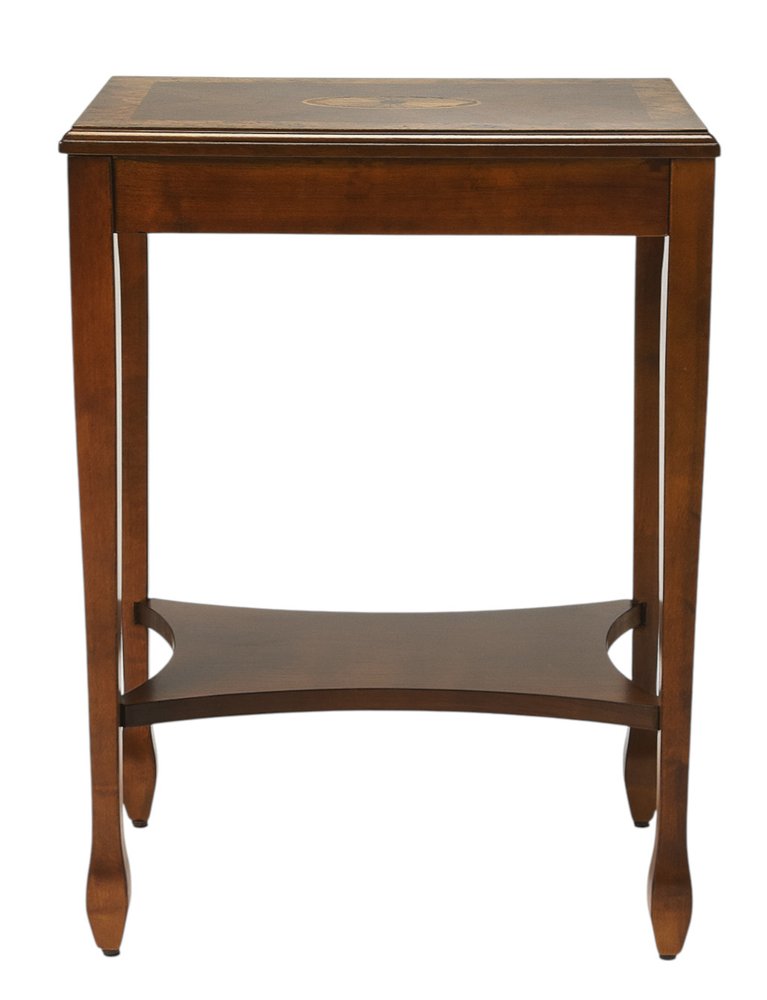 25" Wood Brown End Table With Shelf