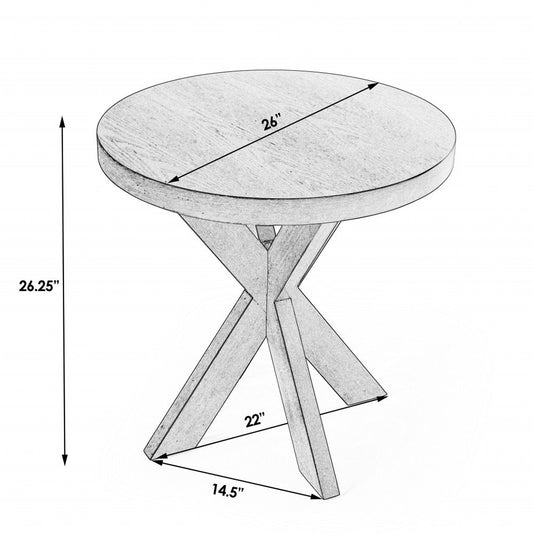 26" Antique Cherry Manufactured Wood Round End Table
