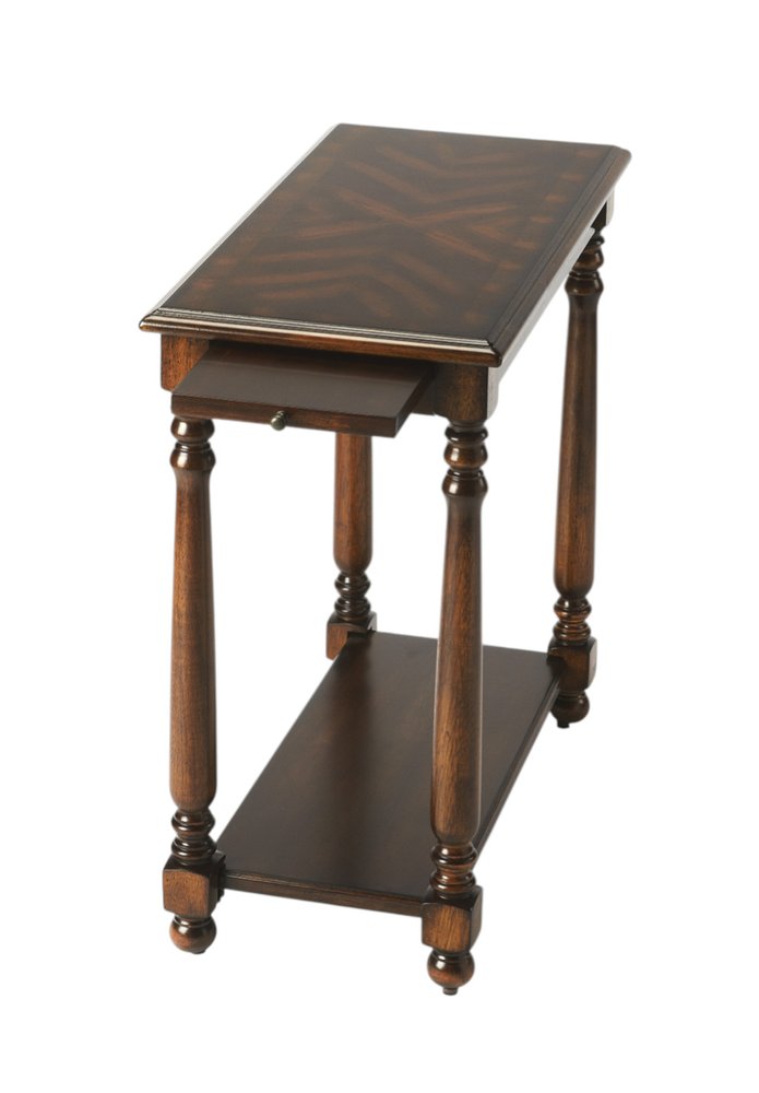 24" Wood Brown End Table With Shelf