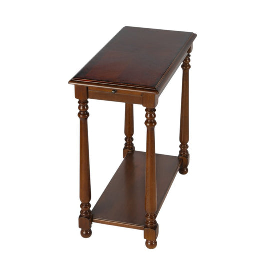 24" Brown End Table With Shelf
