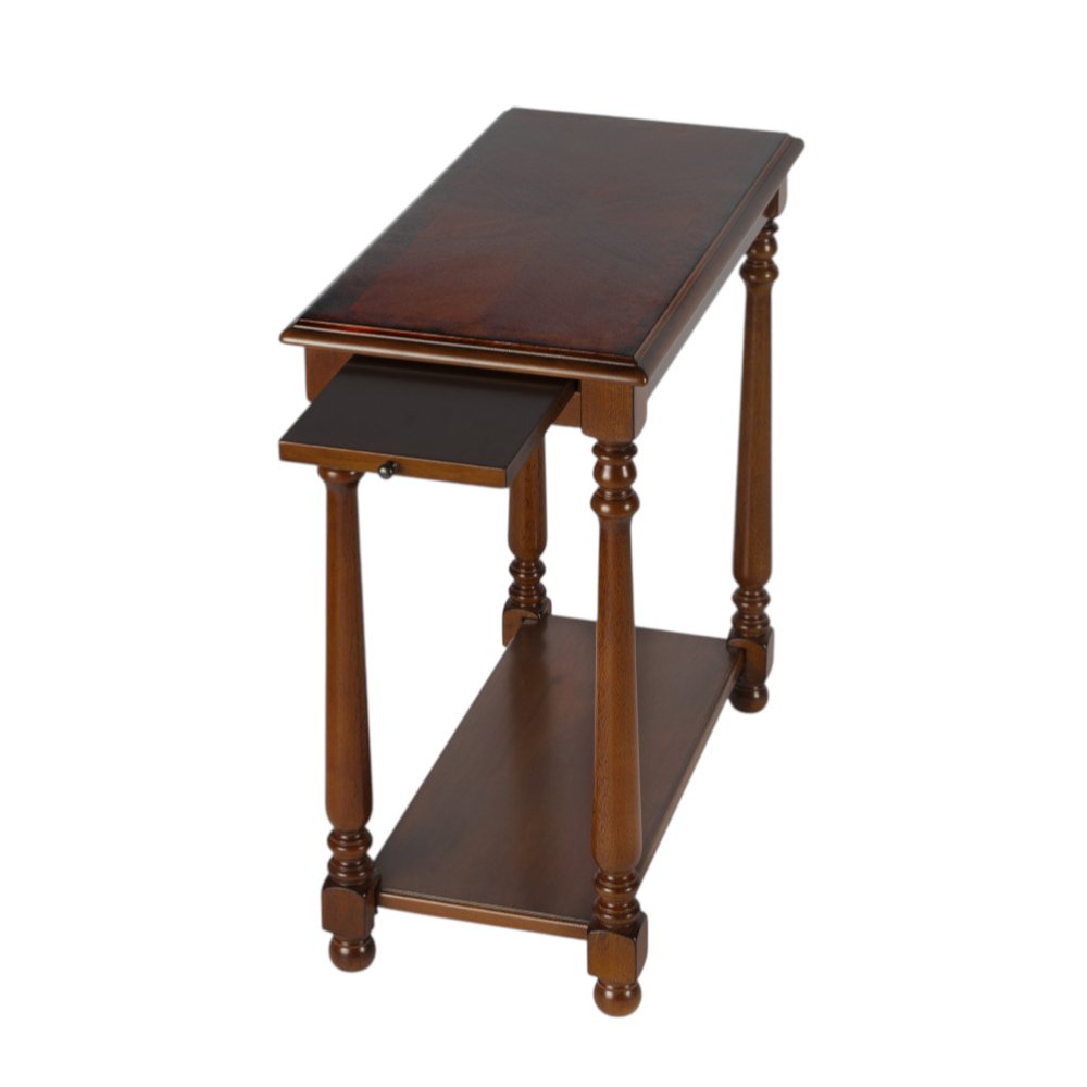 24" Brown End Table With Shelf