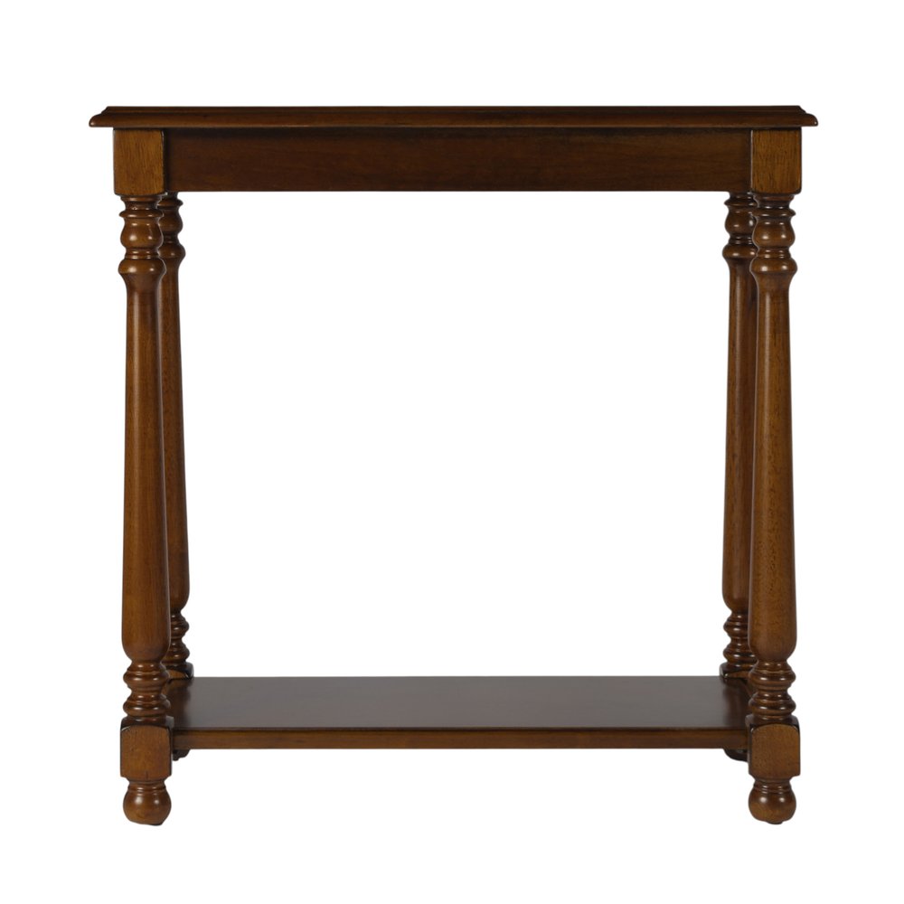 24" Brown End Table With Shelf