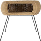 24" Black And Brown Distressed Rattan And Iron Round End Table With Shelf