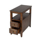 24" Brown Distressed End Table With Two Drawers And Shelf