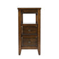 24" Brown Distressed End Table With Two Drawers And Shelf