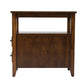 24" Brown Distressed End Table With Two Drawers And Shelf