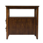 24" Brown Distressed End Table With Two Drawers And Shelf