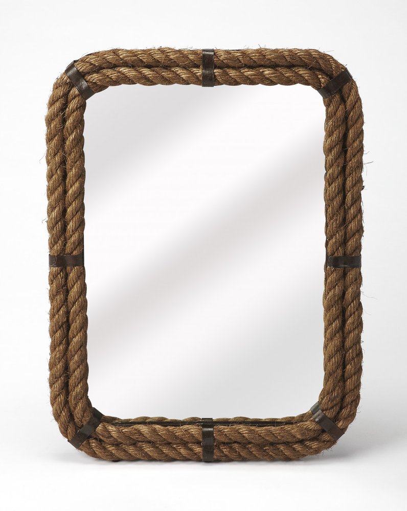 25" Brown Framed Accent Mirror