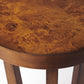 24" Medium Brown Burl Veneer Round End Table