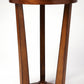24" Medium Brown Burl Veneer Round End Table