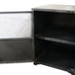 20" Silver Metal Accent Cabinet With Two Shelves