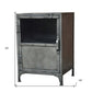 20" Silver Metal Accent Cabinet With Two Shelves