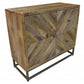 34" Shades of Natural Brown Solid Wood Accent Chest With A Door and Shelves