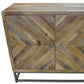 34" Shades of Natural Brown Solid Wood Accent Chest With A Door and Shelves