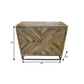 34" Shades of Natural Brown Solid Wood Accent Chest With A Door and Shelves