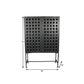 48" Dark Gray Solid Wood and Metal Holey Two Door Accent Chest