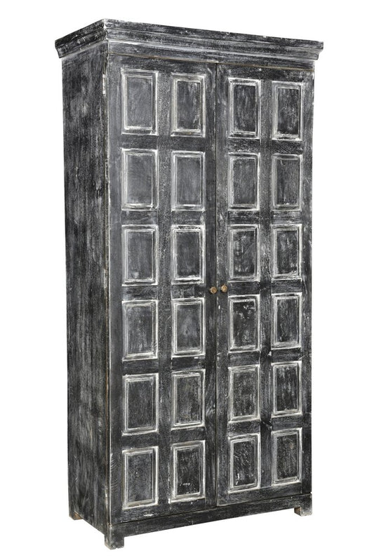 72" Dark Gray Solid Wood Pantry Or Storage Closet