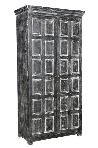 72" Dark Gray Solid Wood Pantry Or Storage Closet