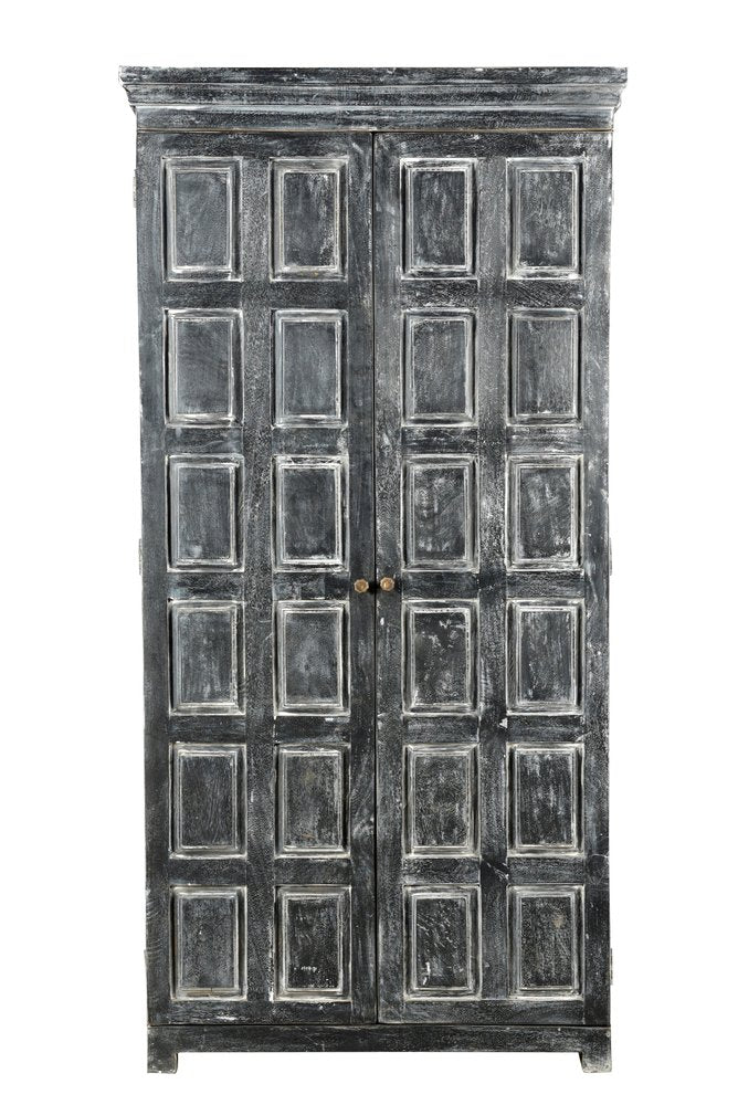 72" Dark Gray Solid Wood Pantry Or Storage Closet