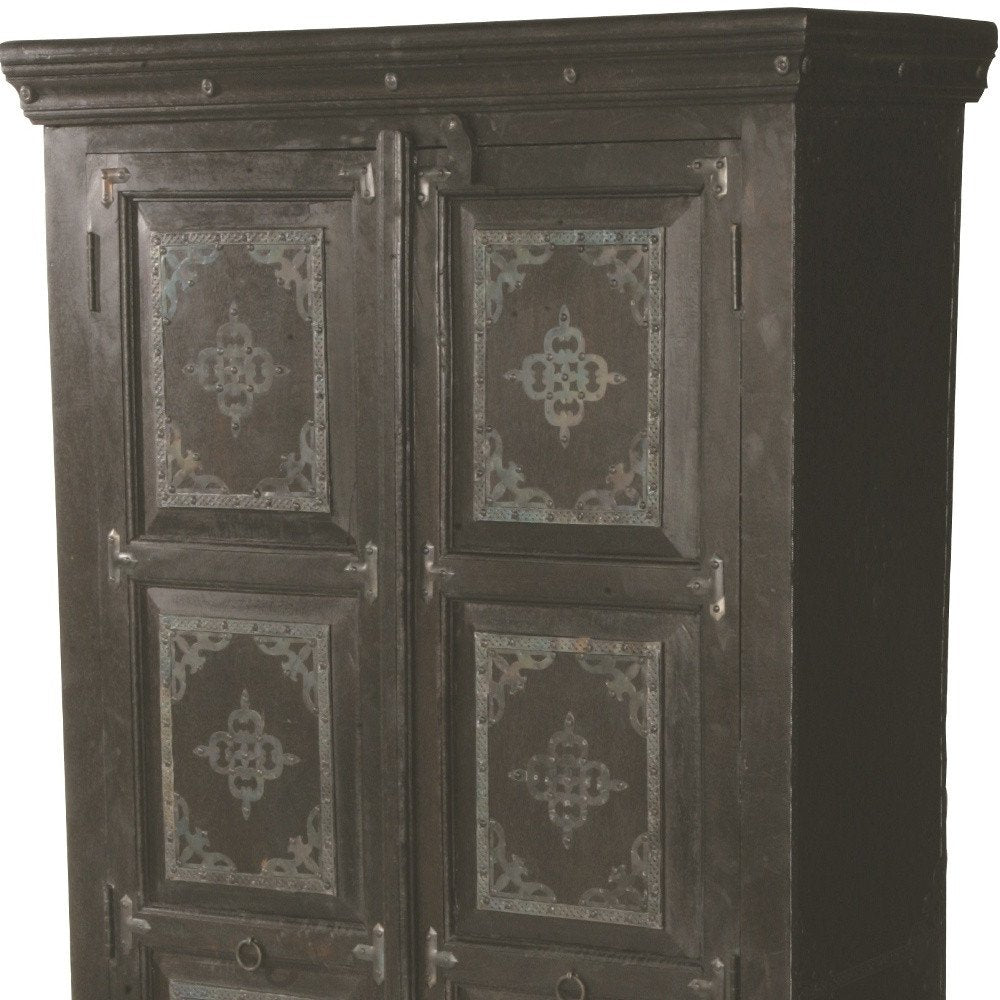 72" Dark Brown Solid Wood Pantry Or Storage Closet