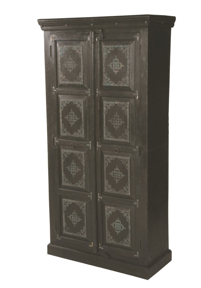 72" Dark Brown Solid Wood Pantry Or Storage Closet