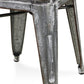 18 " Wood Brown And Gray Steel Backless Bar Chair