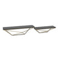 Set Of Two Black And Gold Wood And Metal Modern Wall Mounted Accent Shelves