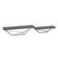 Set Of Two Black And Gold Wood And Metal Modern Wall Mounted Accent Shelves
