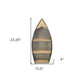 23" Brown And Gray Galvanized Metal And Wood Wall Mounted Boat Shelf