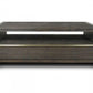 47" Brown and Dark Gray Solid Wood And Concrete Block Coffee Table With Drawer And Shelf