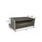 47" Brown and Dark Gray Solid Wood And Concrete Block Coffee Table With Drawer And Shelf