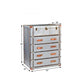 42" Silver Aluminum Four Drawer Dresser