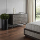 48" Antique Brown Solid Wood Six Drawer Double Dresser