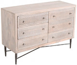 48" Brushed Ivory Solid Wood Six Drawer Double Dresser