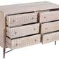 48" Brushed Ivory Solid Wood Six Drawer Double Dresser
