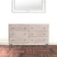 48" Brushed Ivory Solid Wood Six Drawer Double Dresser