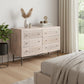 48" Brushed Ivory Solid Wood Six Drawer Double Dresser
